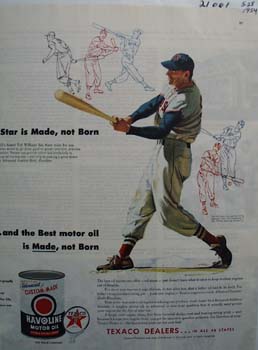 Havoline Oil Ted Williams Ad 1954