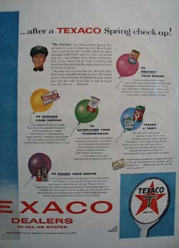 Texaco Cars Just Float Ad 1957