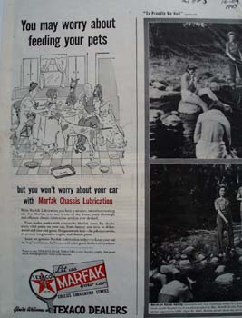 Texaco Worry About Feeding Pets Ad 1943