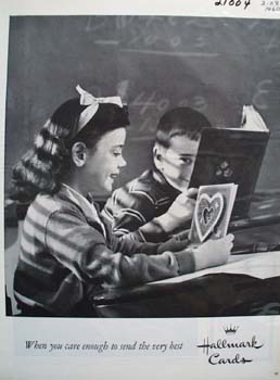 Hallmark Boy Girl Valentine Ad 1960