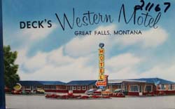 Decks Western Motel Montana Postcard.