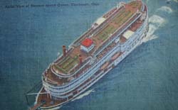 Aerial View Coney Island Steamer Island Queen Ohio Post Card