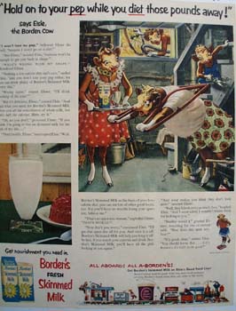 Bordens Hold On To Your Pep Ad 1954