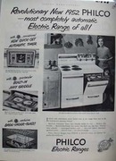 Philco Electric Range Woman With Spatula Ad 1952