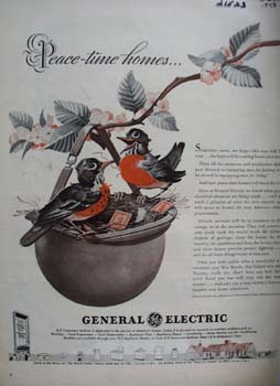 General Electric Robins In Helmet Ad 1943