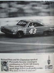 Champion Spark Plug Richard Petty Ad 1967