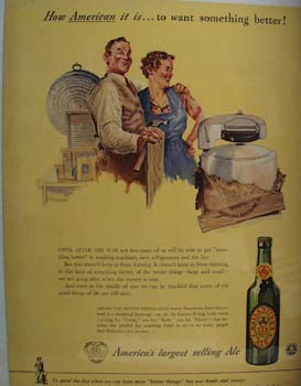 Ballantine Ale A Couple And A Washing Machine Ad 1943