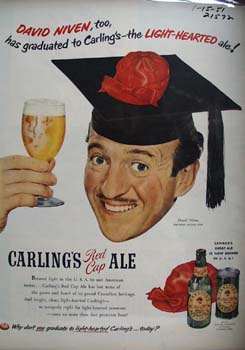 Carlings Ale and David Niven Ad 1951