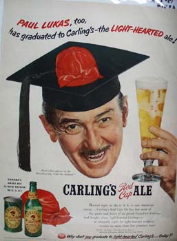 Carlings Ale and David Niven Ad 1951