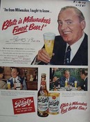 Blatz Beer And Pat O Brien Ad 1949