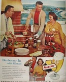 Falstaff Beer And Folks At Barbecue Ad 1960