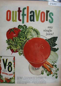 V 8 Outflavors Any Single Juice Ad 1959