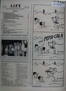 Pepsi Cola and Rescue Dog Ad 1942