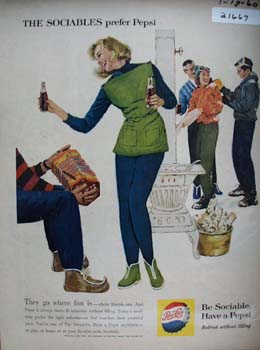 Pepsi Cola Go Where Fun Is Ad 1960