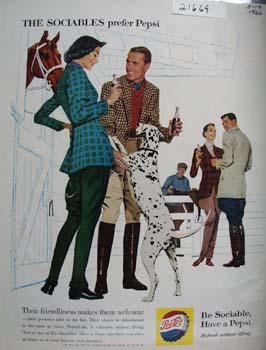 Pepsi Cola Friendliness Makes Them Welcome Ad 1960