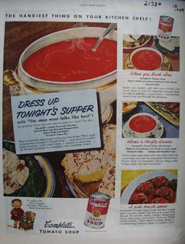 Campbells Dress Up tonights Supper Ad 1949