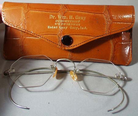 Old Glasses and case from Dr. Wm H. Gray