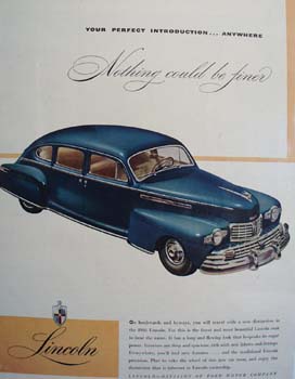Lincoln Nothing Could Be Finer Ad 1946