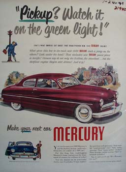 Mercury Watch It On Green Light Ad 1949
