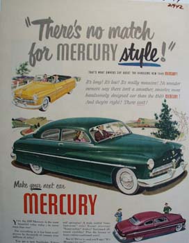 Mercury No Match For Style Ad 1949