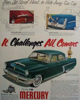 Mercury Challenges All Comers Ad 1952