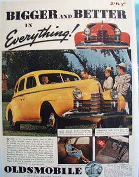 Oldsmobile Bigger And Better Ad 1939
