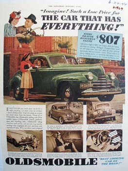 Oldsmobile Imagine Such A Low Price Ad 1940
