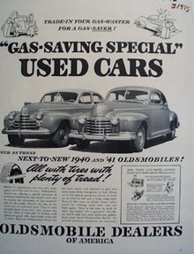 Oldsmobile Gas Saving Special Ad 1942