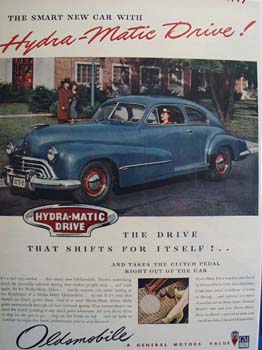 Oldsmobile Drive Shifts For Itself Ad 1946