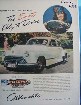 Oldsmobile Women Call It Ad 1946