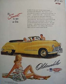 Oldsmobile Lady In Swimsuit Ad 1947