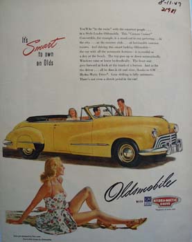 Oldsmobile Lady In Swimsuit Ad 1947