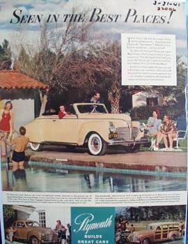 Plymouth Seen In Best Places Ad 1941