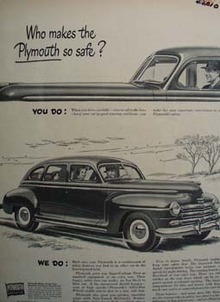 Plymouth Who Makes It Safe Ad 1948