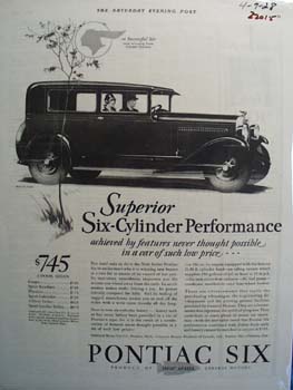 Pontiac Superior Six Cylinder Ad 1928