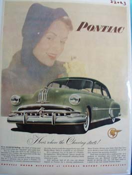 Pontiac Here Is Where Cheering Starts Ad 1949