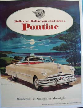 Pontiac In Sunlight Or Moonlight Ad 1951