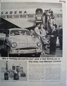 Simca Win A Holiday Abroad Ad 1959