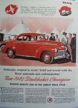 Studebaker Strikingly Original In Style Ad 1941