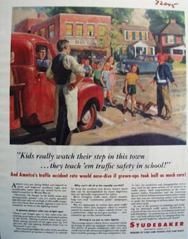 Studebaker Kids Watch Their Step Ad 1946