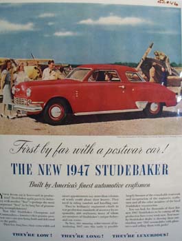 Studebaker First With Postwar Car Ad 1946