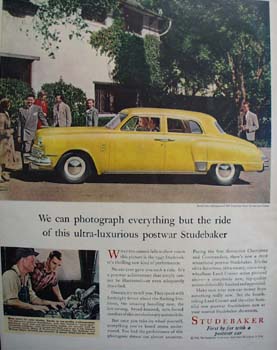 Studebaker Photographs All But Ride Ad 1947