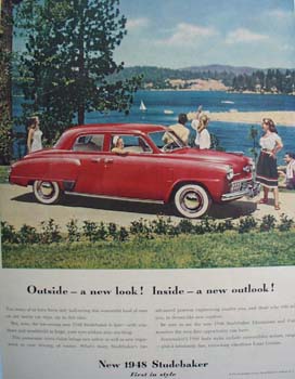 Studebaker Outside A New Look Ad 1948
