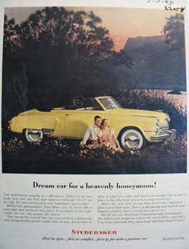 Studebaker For a Heavenly Honeymoon Ad 1948