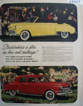 Studebaker Star In Low Cost Mileage Ad 1949