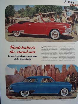 Studebaker The Stand Out Ad 1949