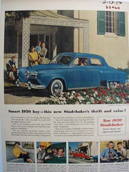 Studebaker Thrift And Value Ad 1950