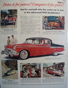 Studebaker Drive It For Power Ad 1955