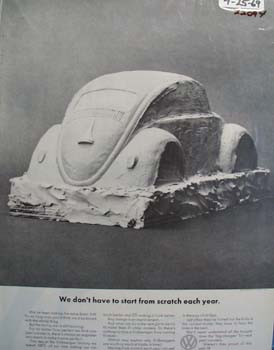 Volkswagen We Do Not Have Tot Start From Scratch Ad 1969