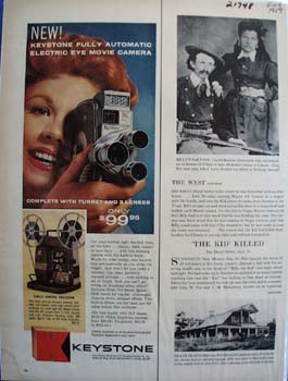Keystone Camera Electric Eye Movie Camera Ad 1959